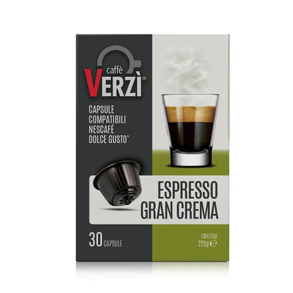 30 capsule Espresso GRAN CREMA Caffè VERZI compatibile DOLCE GUSTO