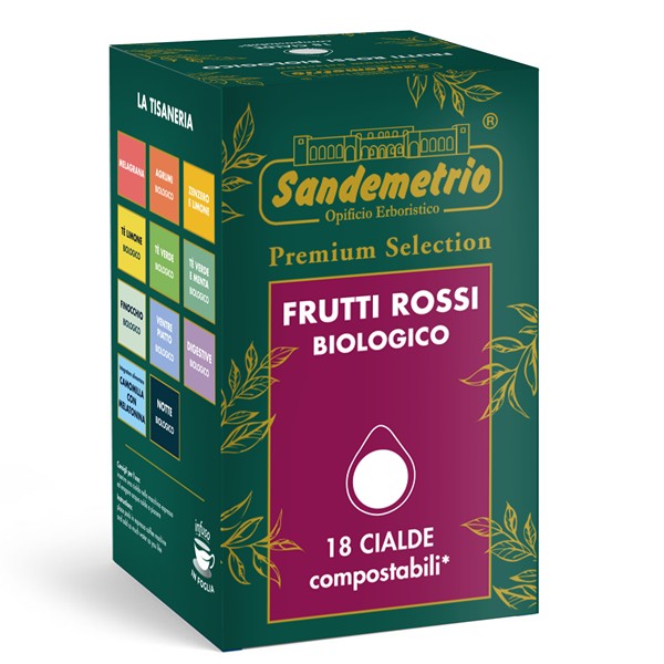 18 CIALDE INFUSO FRUTTI ROSSI BIO COMPATIBILI FITRO CARTA ESE 44 MM