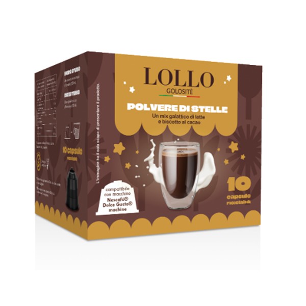 10 CAPSULE LATTE E BISCOTTO AL CACAO COMPATIBILI NESCAFE' DOLCE GUSTO
