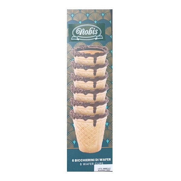 SCATOLA TAZZINE A COLONNA 6 PEZZI WAFER E CIOCCOLATO FONDENTE