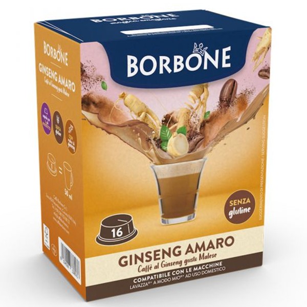 16 CAPSULE GINSENG AMARO COMPATIBILI LAVAZZA A MODO MIO
