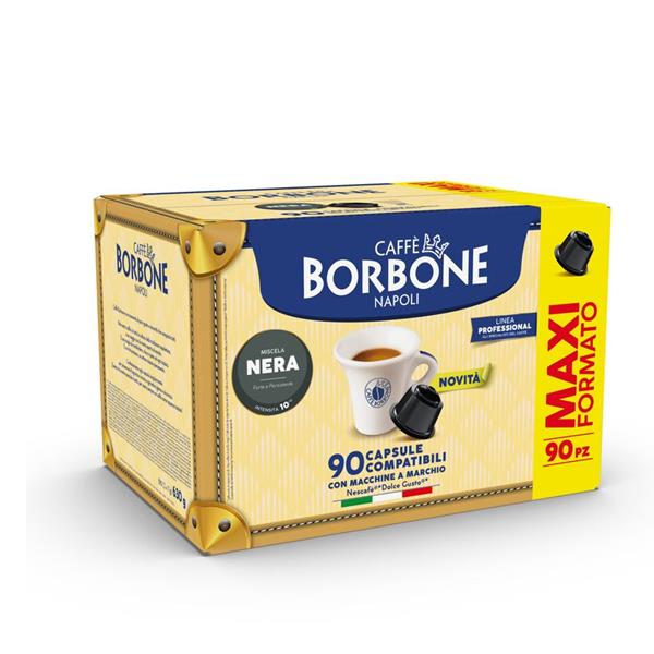 90 Nuove Capsule Borbone Compatibili con Macchine da Caffè Nescafè®* Dolce Gusto®* Miscela Nera