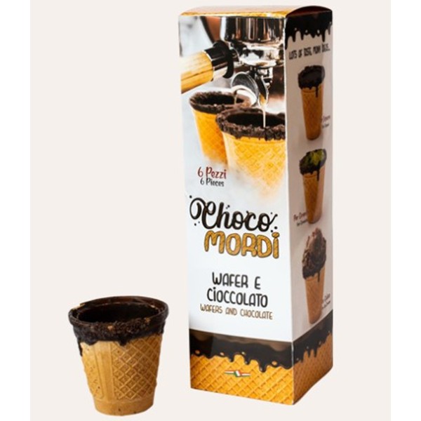 SCATOLA TAZZINE A COLONNA 6 PEZZI WAFER E CIOCCOLATO